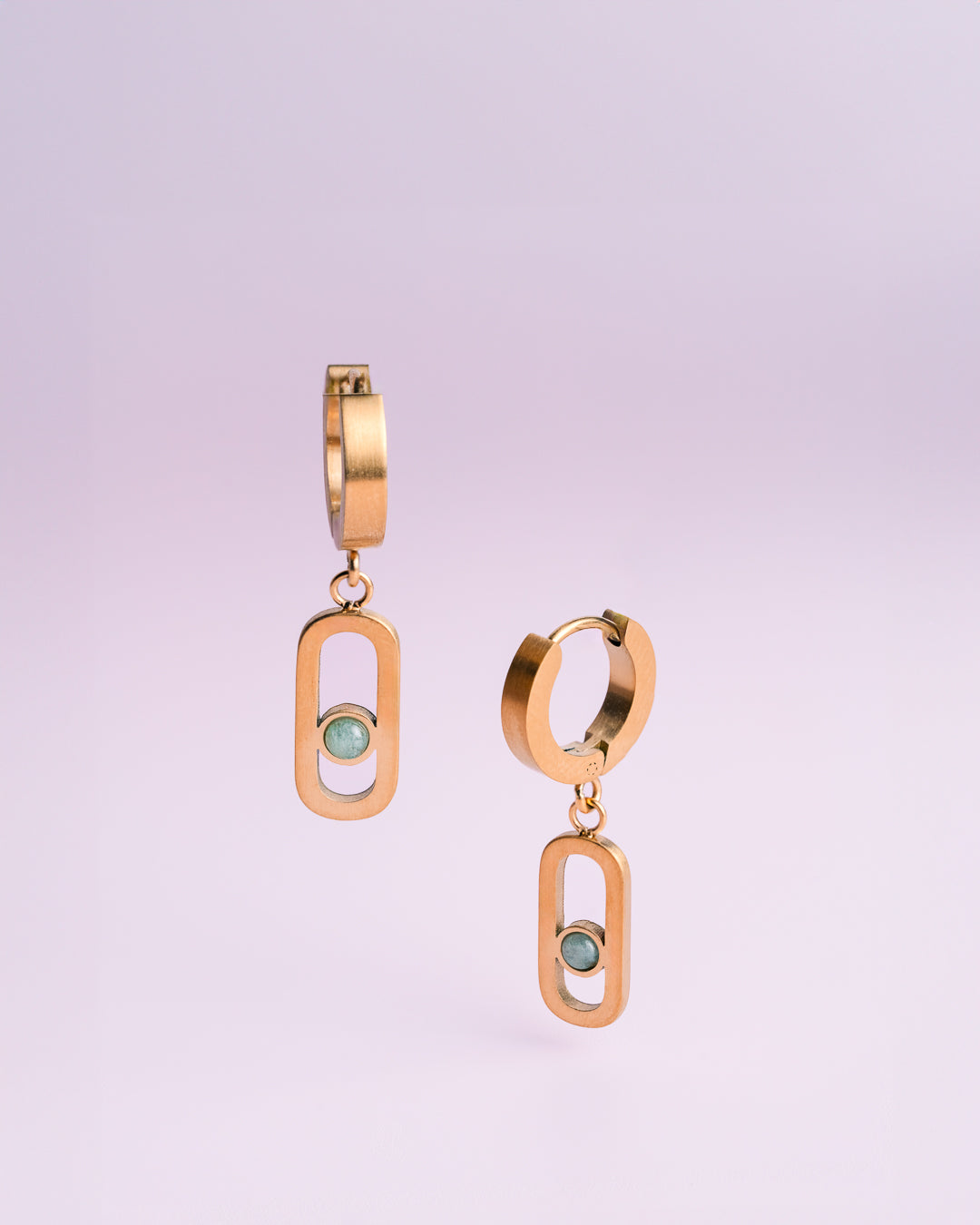 Bracelet and earrings with green aventurine stone